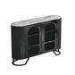 Modern Stone Top Sideboard Metal Sideboard with Door for Kitchen Matte Black Clearhalo 'buffet_sideboard' 'Buffets & Sideboards' 'furn' 'furn_buffet_sideboard' 'Furniture' 'Kitchen & Dining Furniture' 5530715
