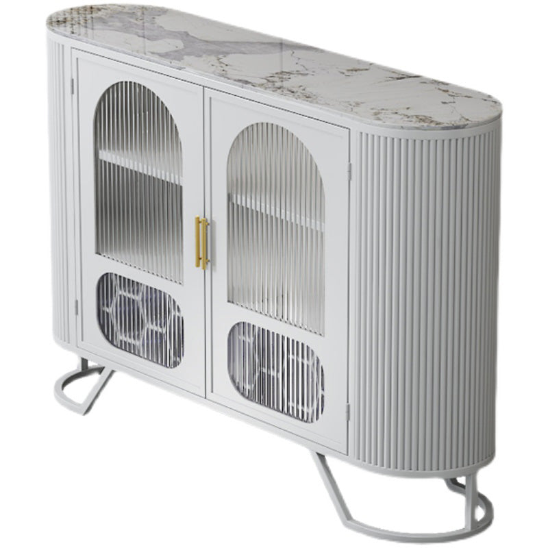 Modern Stone Top Sideboard Metal Sideboard with Door for Kitchen Clearhalo 'buffet_sideboard' 'Buffets & Sideboards' 'furn' 'furn_buffet_sideboard' 'Furniture' 'Kitchen & Dining Furniture' 5530719