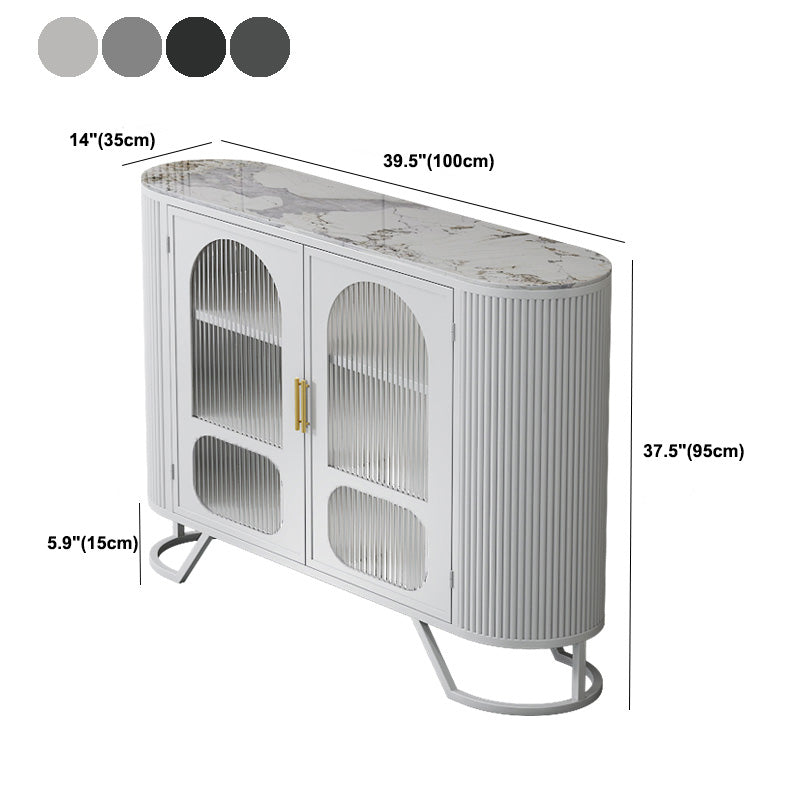 Modern Stone Top Sideboard Metal Sideboard with Door for Kitchen Clearhalo 'buffet_sideboard' 'Buffets & Sideboards' 'furn' 'furn_buffet_sideboard' 'Furniture' 'Kitchen & Dining Furniture' 5530723