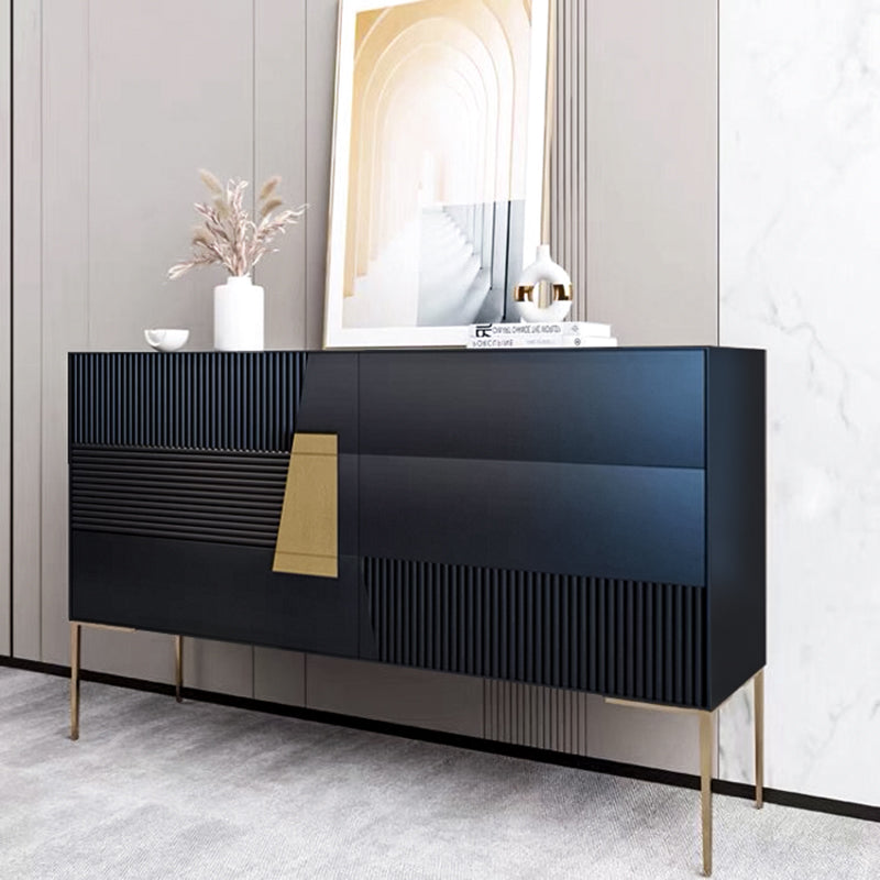 Contemporary Side Board Wood Sideboard with Drawers for Dining Room Black Clearhalo 'buffet_sideboard' 'Buffets & Sideboards' 'furn' 'furn_buffet_sideboard' 'Furniture' 'Kitchen & Dining Furniture' 5530754
