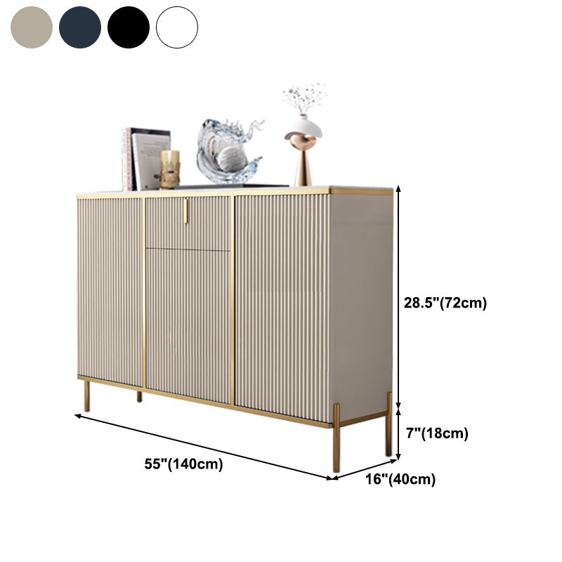 グラムスタイルのビュッフェサイドボード焼結ストーントップサーバードアとダイニングルーム用の引き出し付き