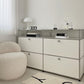 Sidebordo in acciaio inossidabile in stile moderno Sideboard bianca per soggiorno
