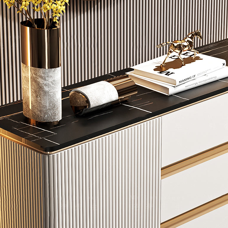 Porte e 3 cassette credenza in pietra in pietra glam sideboard per cucina