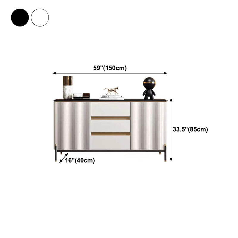 Porte e 3 cassette credenza in pietra in pietra glam sideboard per cucina