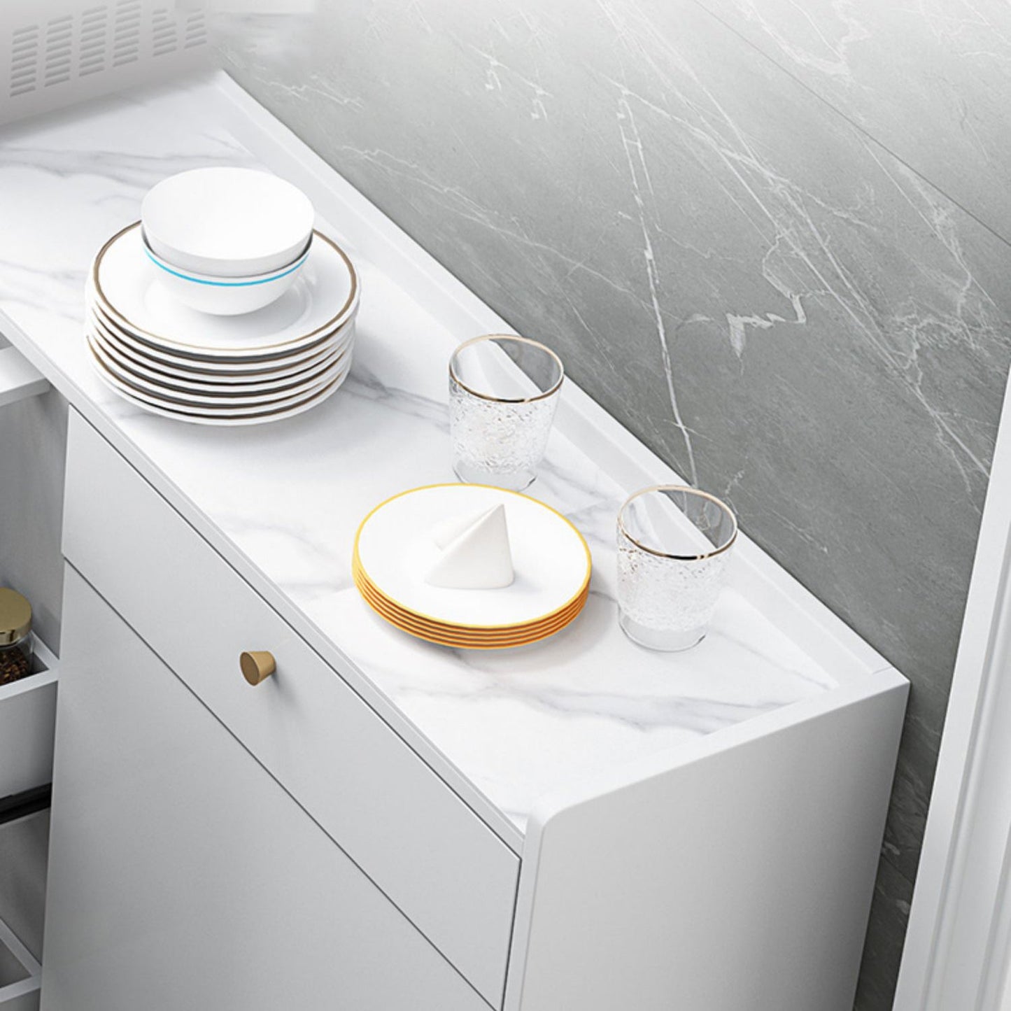 Soggiorno moderno server del server buffet e server per pranzo in legno con cassetti e archiviazione