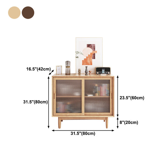 Due porte di vetro buffet server in legno semplice server da cucina in stile per sala da pranzo