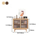 Two Glass Doors Buffet Server Wood Simple Style Kitchen Server for Dining Room