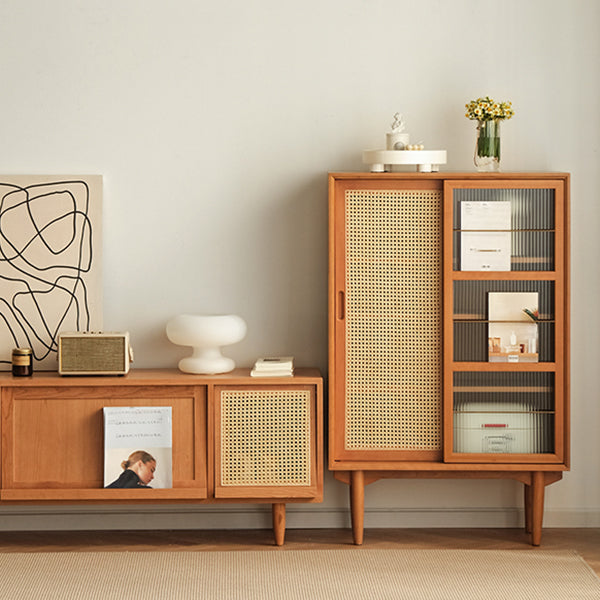 Server da pranzo moderno per scaffalature regolabili in legno in legno per soggiorno