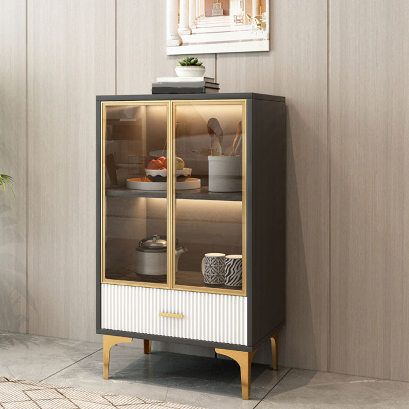 Panneau de la plate-forme du côté glamour Boucheron en bois avec porte et tiroir pour salle à manger