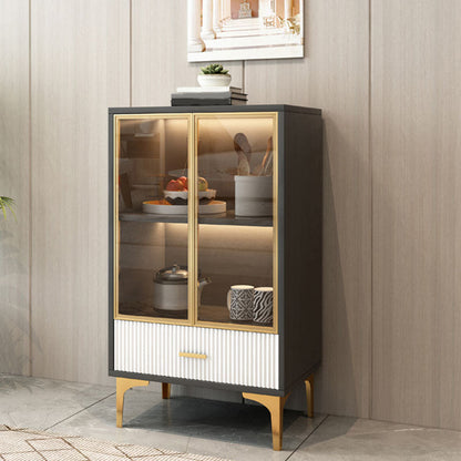 Panneau de la plate-forme du côté glamour Boucheron en bois avec porte et tiroir pour salle à manger