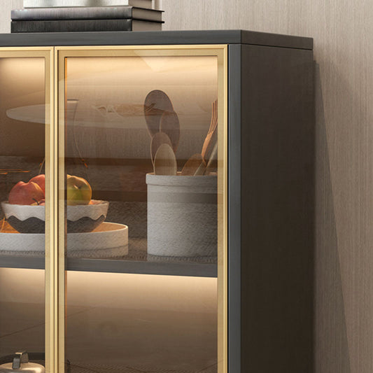 Scheda in legno ingegnerizzato laterali glam con porta e cassetto per sala da pranzo