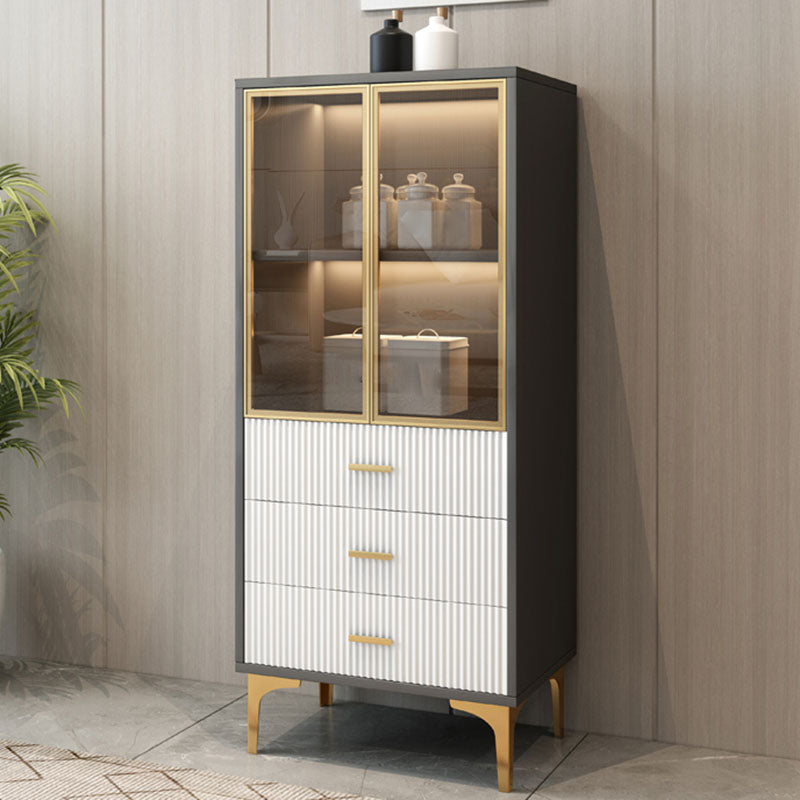 Panneau de la plate-forme du côté glamour Boucheron en bois avec porte et tiroir pour salle à manger