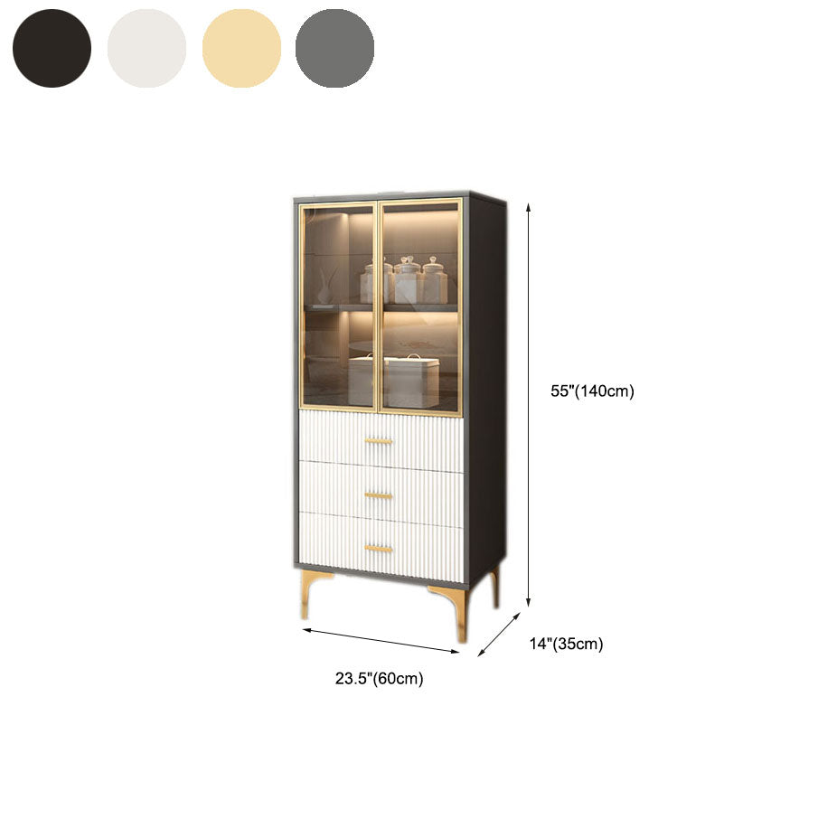 Panneau de la plate-forme du côté glamour Boucheron en bois avec porte et tiroir pour salle à manger