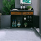 Contemporary Sideboard Black Metal with Drawers Cabinets for Home Clearhalo 'buffet_sideboard' 'Buffets & Sideboards' 'furn' 'furn_buffet_sideboard' 'Furniture' 'Kitchen & Dining Furniture' 5531192