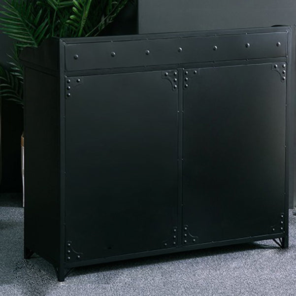 Contemporary Sideboard Black Metal with Drawers Cabinets for Home Clearhalo 'buffet_sideboard' 'Buffets & Sideboards' 'furn' 'furn_buffet_sideboard' 'Furniture' 'Kitchen & Dining Furniture' 5531199