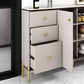 Soggiorno sideboard glam cabinet mobile sideboidale regolabile a scaffalatura con cassetti
