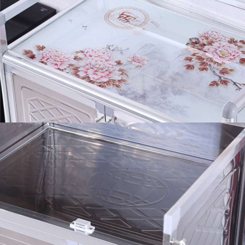 Massicco di sideboard per sala da pranzo in acciaio mobile moderno server buffet con archiviazione