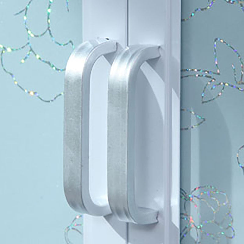 Cucina in metallo bianco buffet/console porte in vetro armadio a buffet aperto