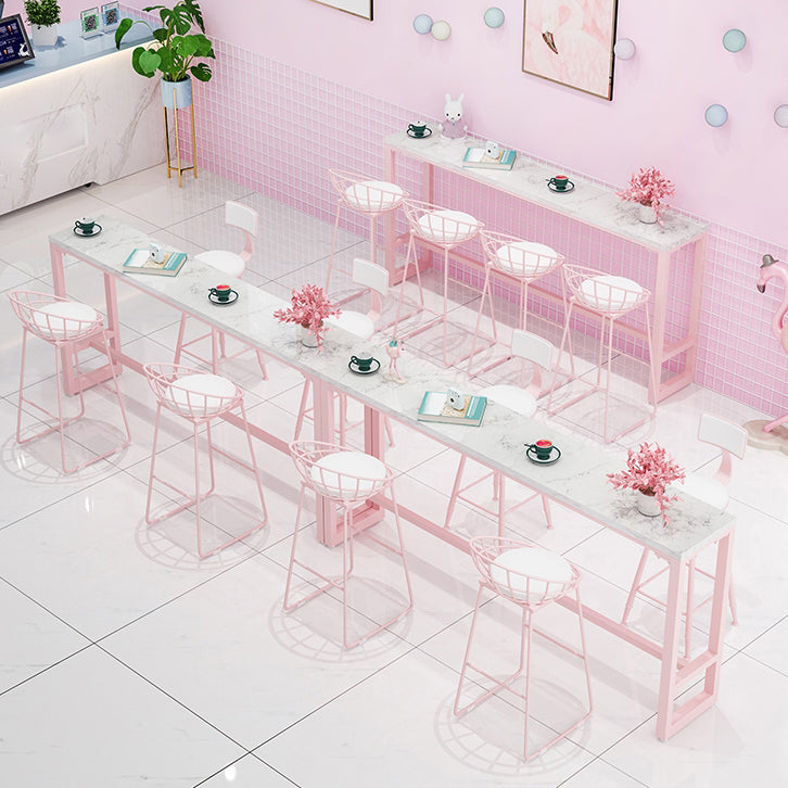 Glam 1/5 stukken Balk Tafel Set rechthoekige stenen aanrechttafel met hoge ontlasting