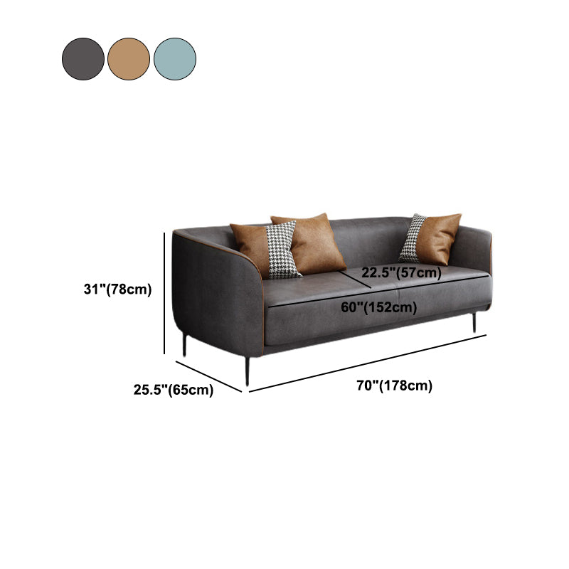 Sofá de cuero falso 25.59 "D x 30.70" H Sofá de brazo de esmoquin para sala de estar