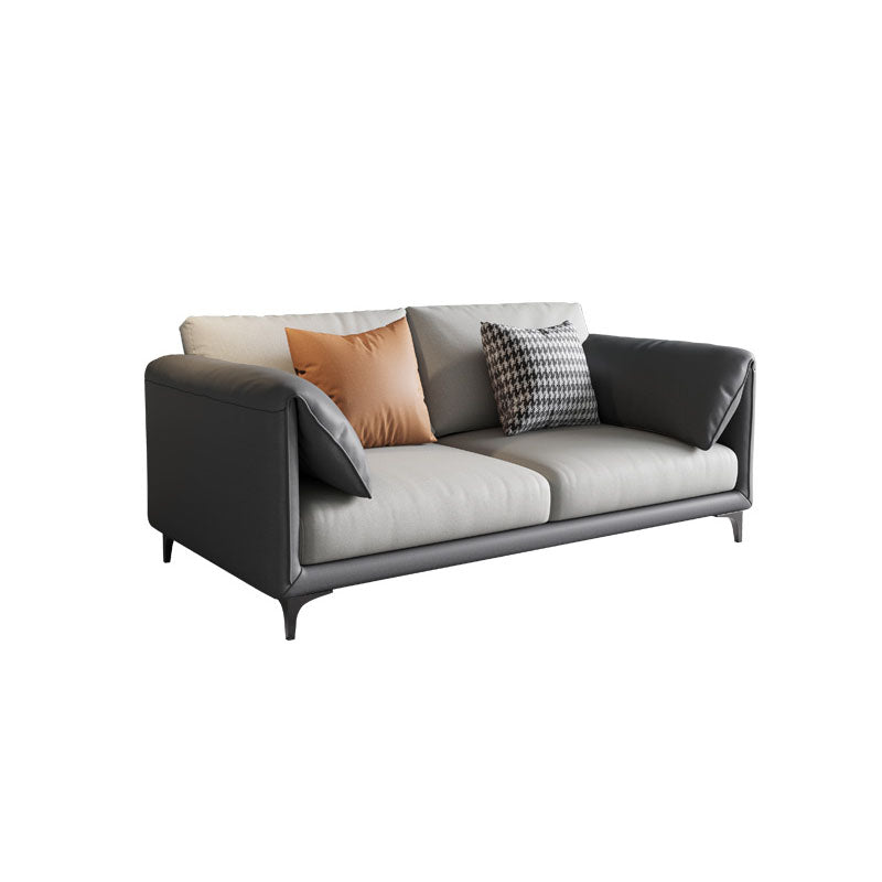 Stain Resistant Stationary Faux Leather Pillow Top Arm Standard Sofa 59"L x 33"W x 33"H Latex Clearhalo 'furn' 'furn_sofas' 'Furniture' 'Living Room Furniture' 'Sofa' 'sofas' 5532457