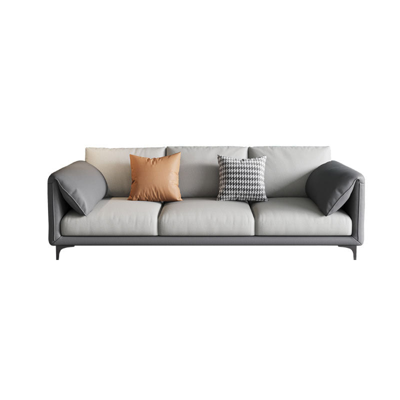 Stain Resistant Stationary Faux Leather Pillow Top Arm Standard Sofa 84.5"L x 33.5"W x 33.5"H Sponge Clearhalo 'furn' 'furn_sofas' 'Furniture' 'Living Room Furniture' 'Sofa' 'sofas' 5532458