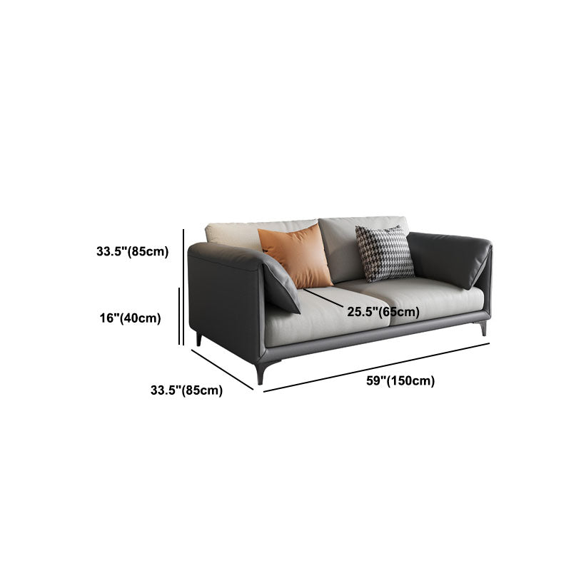 Stain Resistant Stationary Faux Leather Pillow Top Arm Standard Sofa Clearhalo 'furn' 'furn_sofas' 'Furniture' 'Living Room Furniture' 'Sofa' 'sofas' 5532471