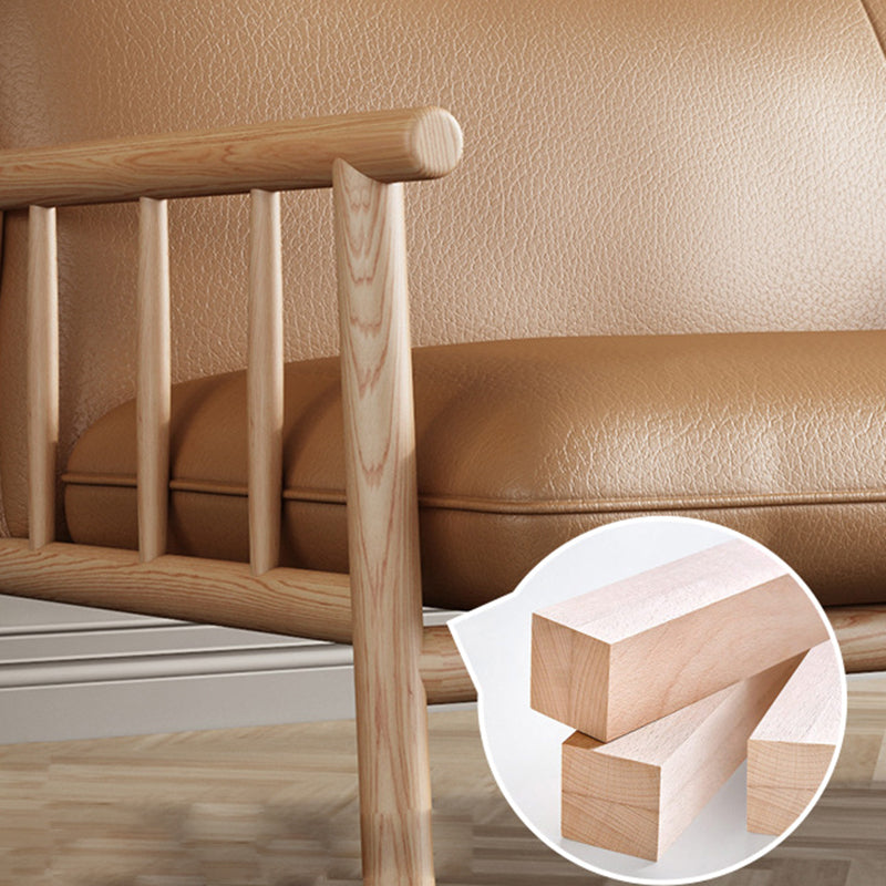 フェイクレザーソファ28.74 "d x 30.31" hリビングルーム用の正方形のアームソファ