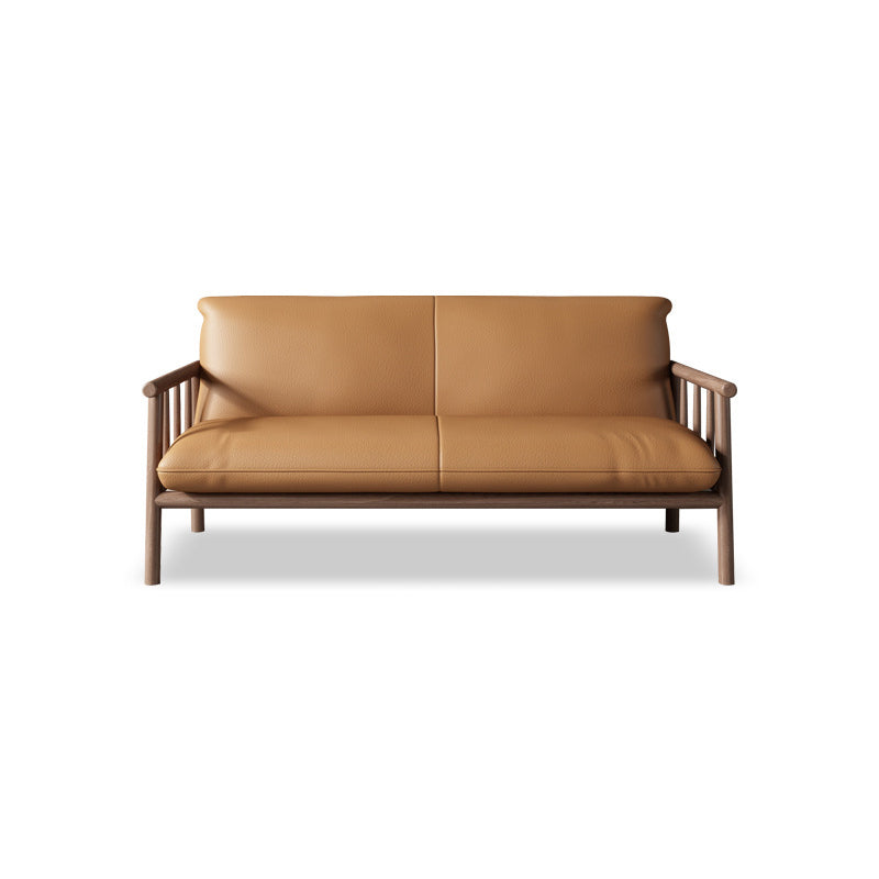 フェイクレザーソファ28.74 "d x 30.31" hリビングルーム用の正方形のアームソファ