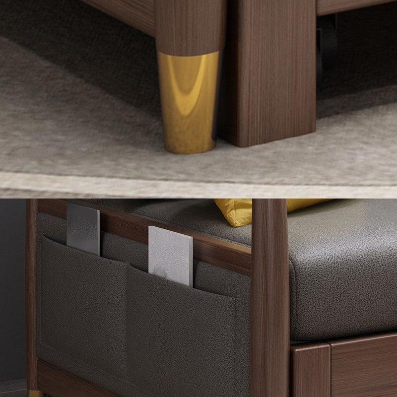 23,6 "H fausse cuir carré bras arme convertible canapé-lit pour le salon