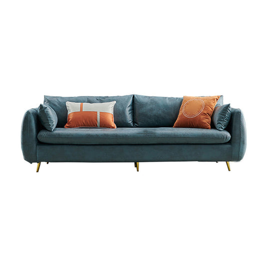 Divano macchie in pelle finta con il braccio top a cuscino a cuscino singolo per soggiorno