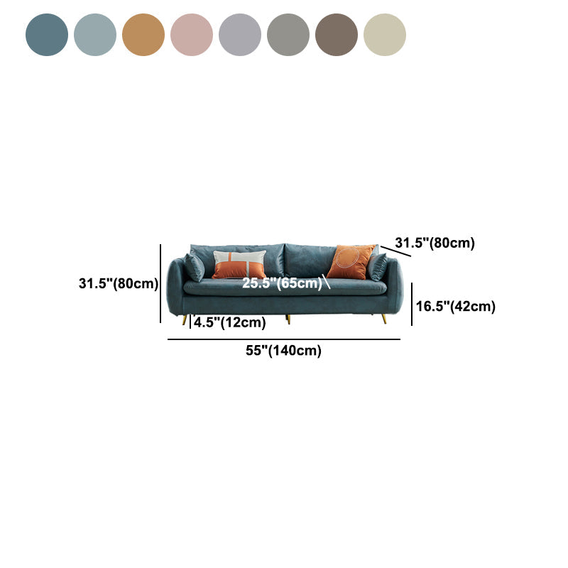 Divano macchie in pelle finta con il braccio top a cuscino a cuscino singolo per soggiorno