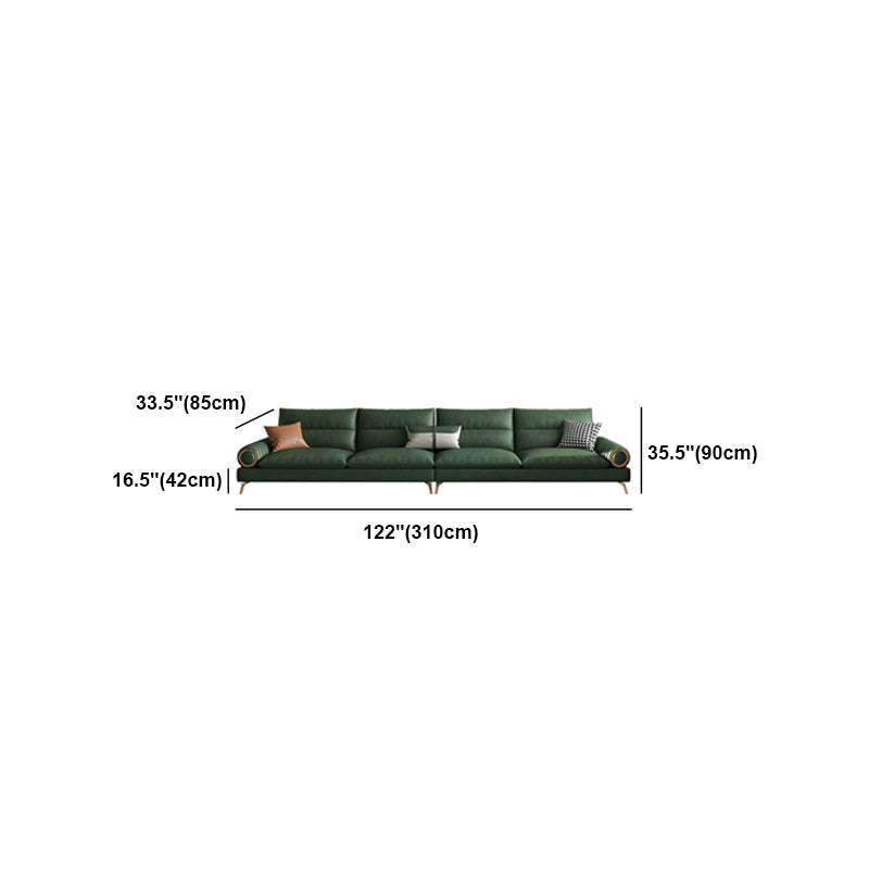 Divano a braccio arrotolato contemporaneo in finta pelle con divano standard con cuscino cucito