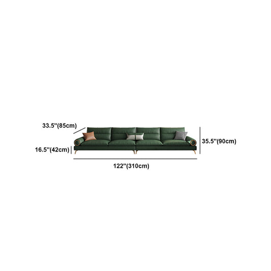 Divano a braccio arrotolato contemporaneo in finta pelle con divano standard con cuscino cucito