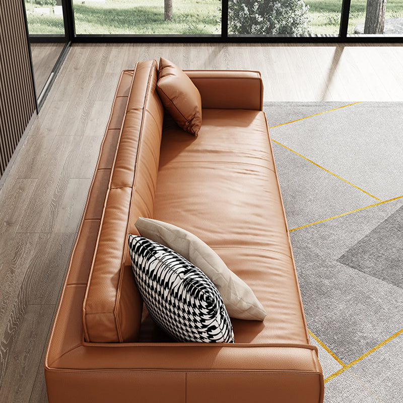 Living Room Standard Stationary Cushions Faux Leather Square Arm Sofa Clearhalo 'furn' 'furn_sofas' 'Furniture' 'Living Room Furniture' 'Sofa' 'sofas' 5532698