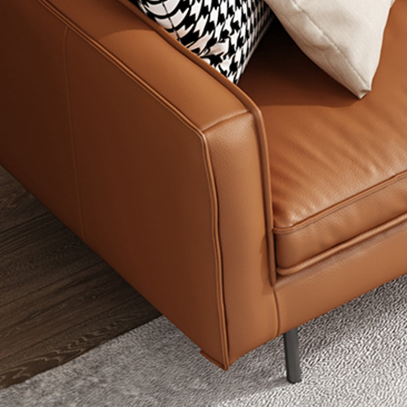 Living Room Standard Stationary Cushions Faux Leather Square Arm Sofa Clearhalo 'furn' 'furn_sofas' 'Furniture' 'Living Room Furniture' 'Sofa' 'sofas' 5532702