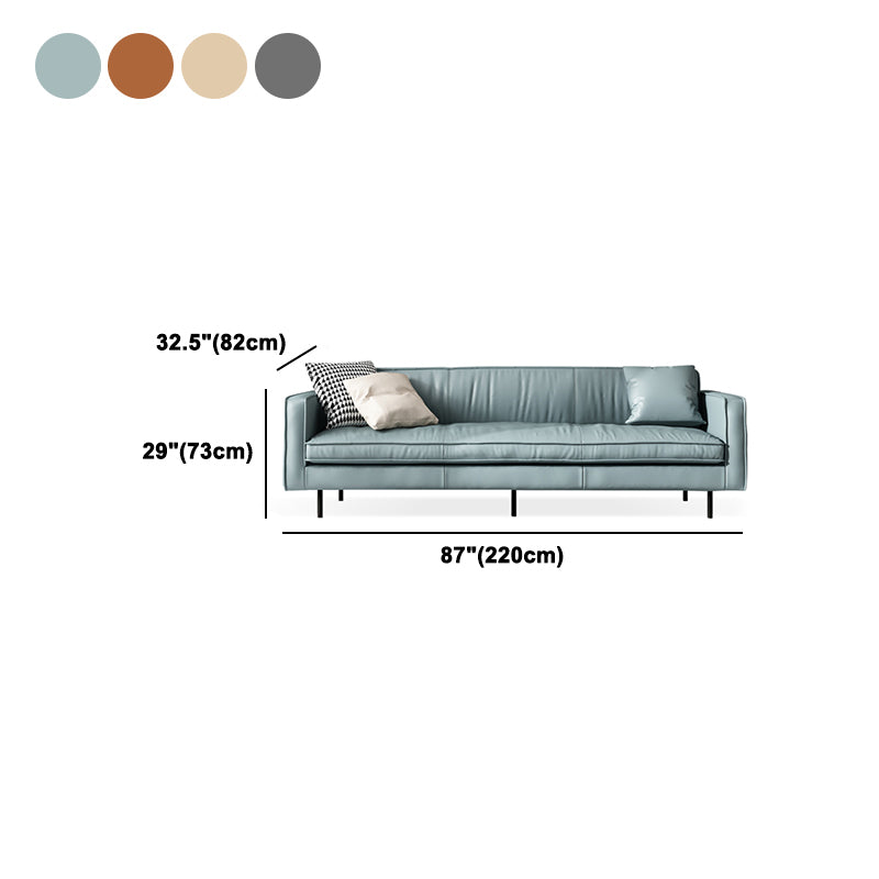 Living Room Standard Stationary Cushions Faux Leather Square Arm Sofa Clearhalo 'furn' 'furn_sofas' 'Furniture' 'Living Room Furniture' 'Sofa' 'sofas' 5532709