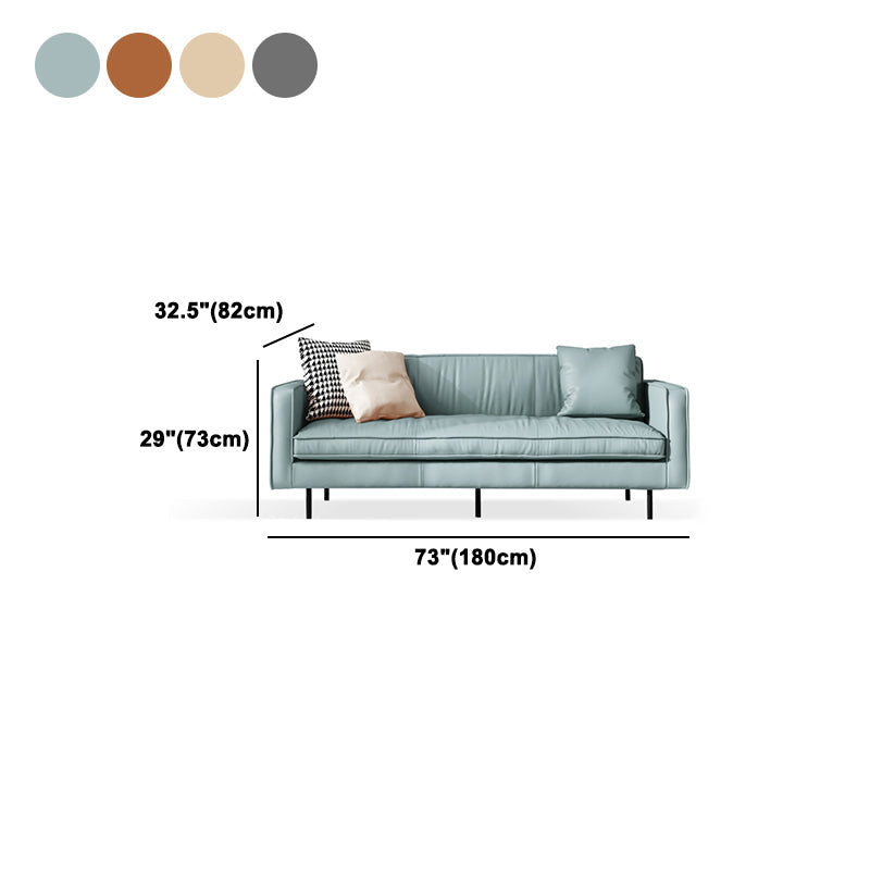 Living Room Standard Stationary Cushions Faux Leather Square Arm Sofa Clearhalo 'furn' 'furn_sofas' 'Furniture' 'Living Room Furniture' 'Sofa' 'sofas' 5532710