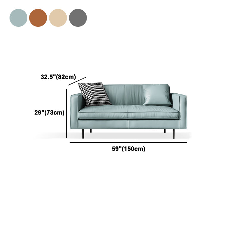 Living Room Standard Stationary Cushions Faux Leather Square Arm Sofa Clearhalo 'furn' 'furn_sofas' 'Furniture' 'Living Room Furniture' 'Sofa' 'sofas' 5532711