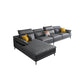 Grey Modern Adjustable Sofa & Chaise Pillow Top Arm Sectional 126"L x 69"W x 35"H Left Latex Clearhalo 'furn' 'furn_sectionals' 'Furniture' 'Living Room Furniture' 'Sectionals' 5532835