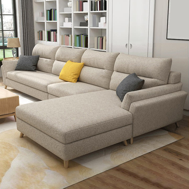 Sectivo de brazo acampanado moderno de sofá y tela de tela de chaise