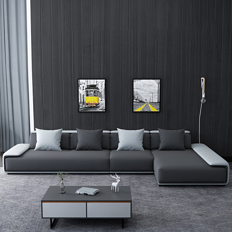 Scandinavian Velvet 3/4-seat Sectional Pillow Top Arm Sectional