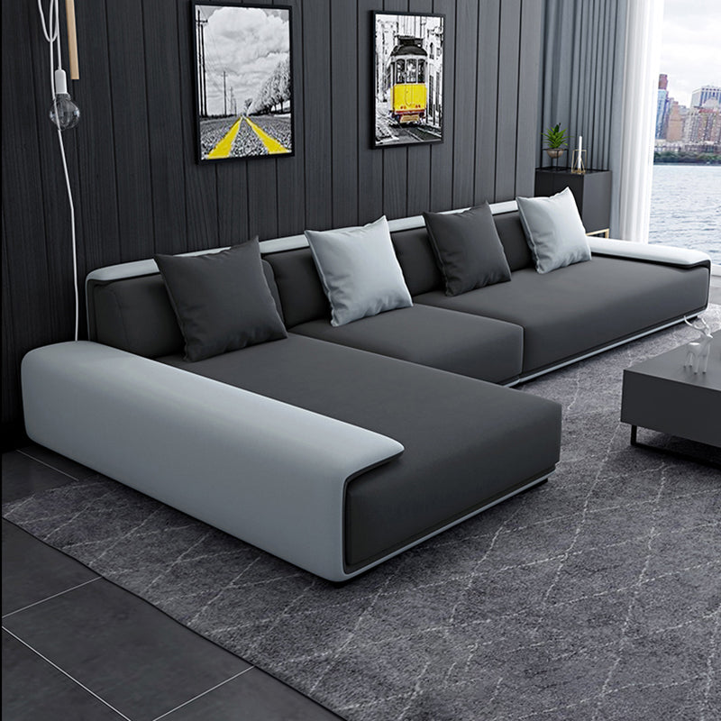 Scandinavian Velvet 3/4-seat Sectional Pillow Top Arm Sectional