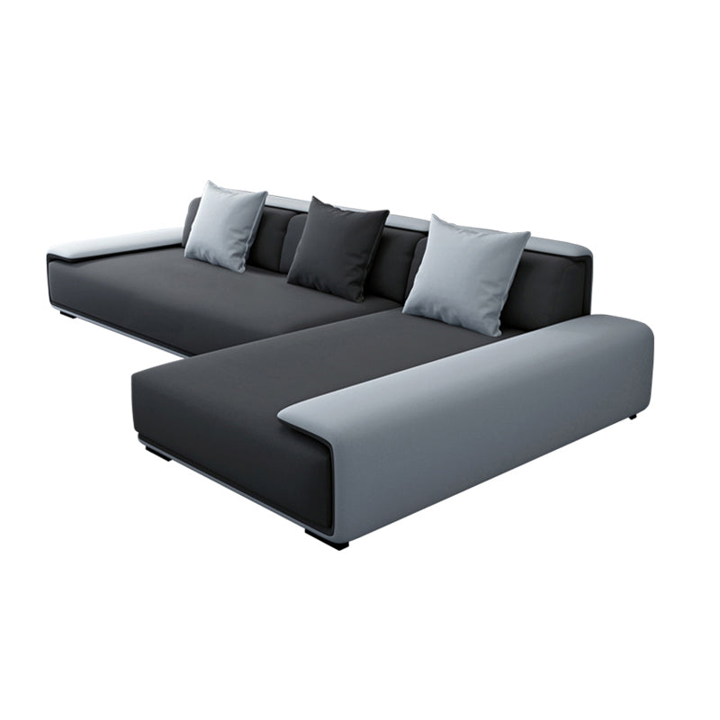 Scandinavian Velvet 3/4-seat Sectional Pillow Top Arm Sectional