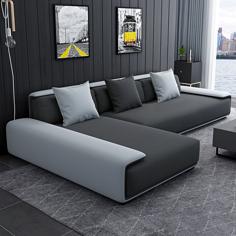 Scandinavian Velvet 3/4-seat Sectional Pillow Top Arm Sectional