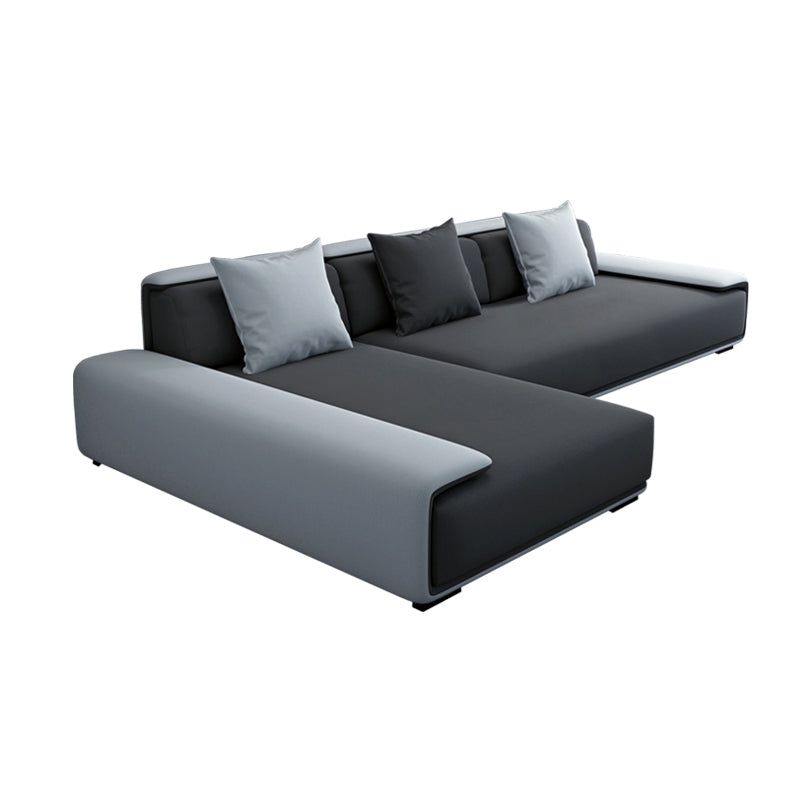 Scandinavian Velvet 3/4-seat Sectional Pillow Top Arm Sectional