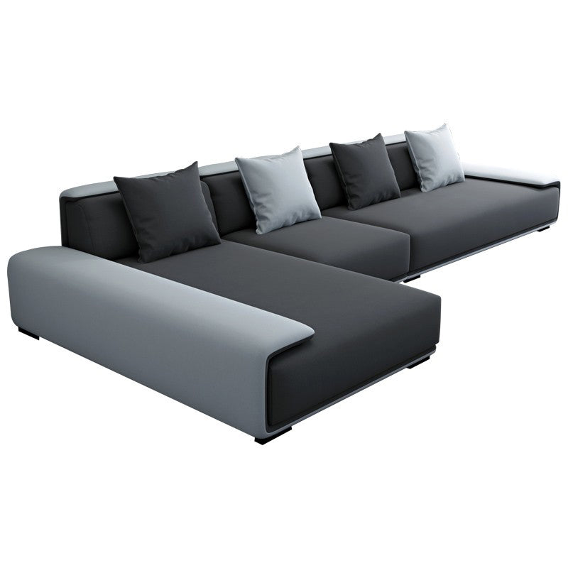 Scandinavian Velvet 3/4-seat Sectional Pillow Top Arm Sectional