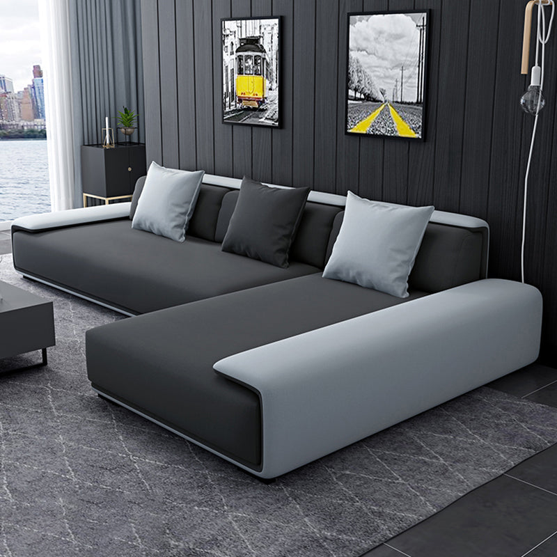 Scandinavian Velvet 3/4-seat Sectional Pillow Top Arm Sectional