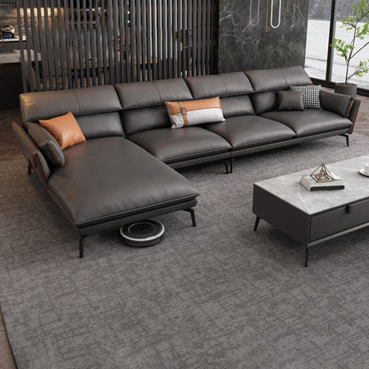 Vlek resistent modernisme sofa & chaise flared arm sectional