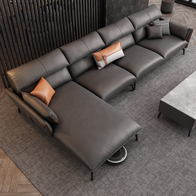 Vlek resistent modernisme sofa & chaise flared arm sectional